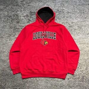 NEW Louisville Cardinals Colosseum Hoodie Sweatshirt Mens XL Red Black College